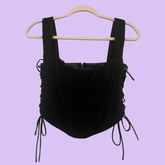 Black Side Lace Up Top