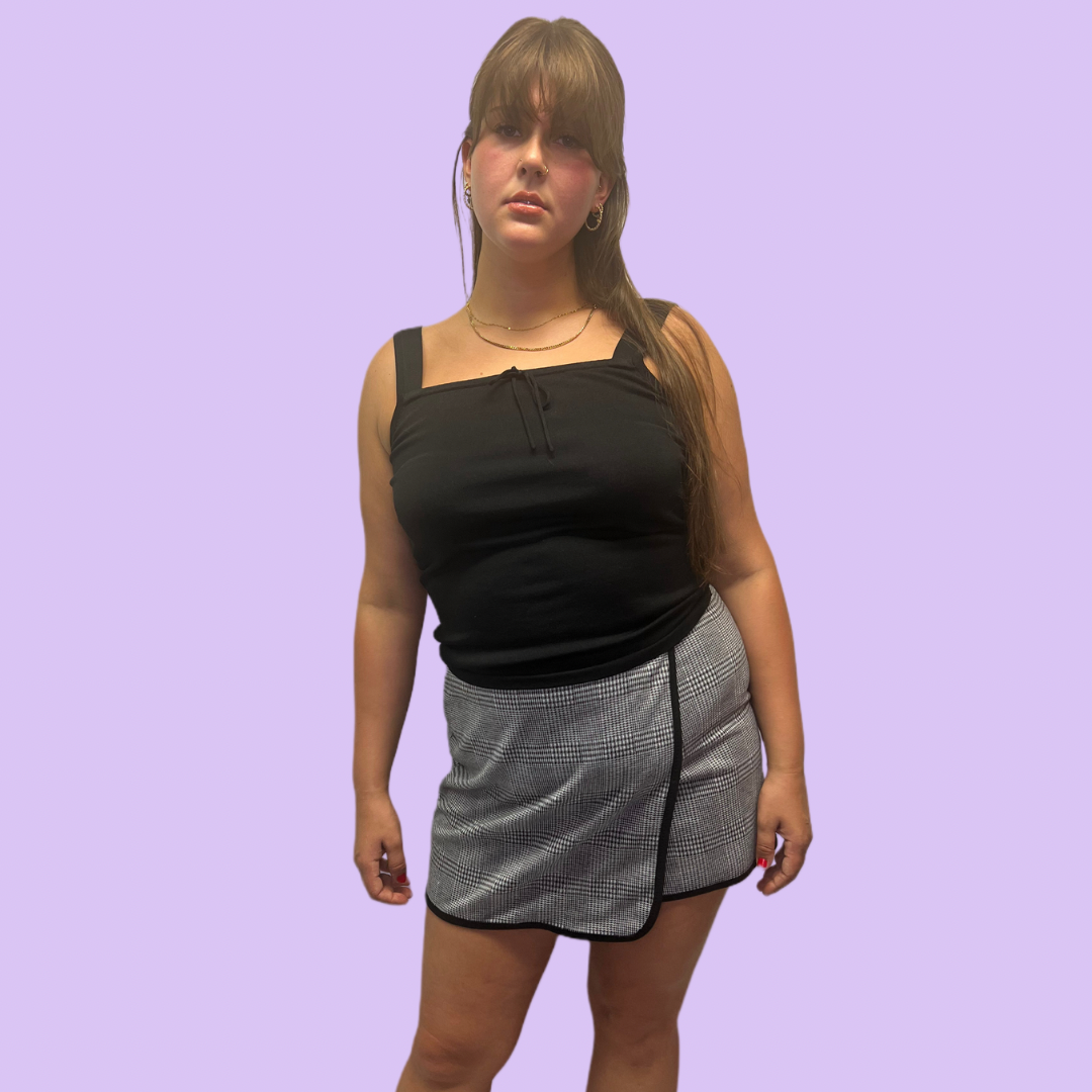 Vintage Gingham Printed Skirt
