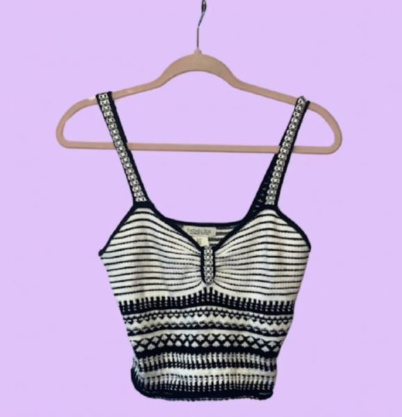 Black/White Stripe Top